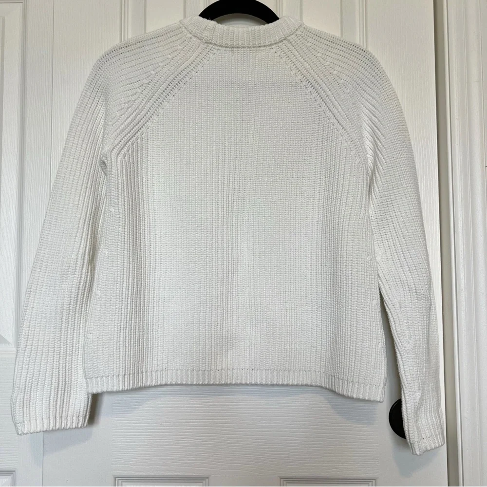 Quince Organic Cotton Fisherman Crew Sweater in Ivory - Picture 6 of 6